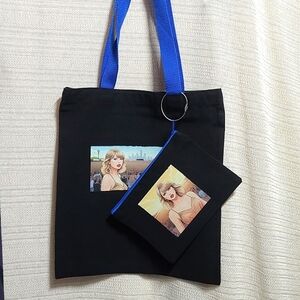 Tribute Taylor Tote With Zip Makeup Bag, Black NWT
